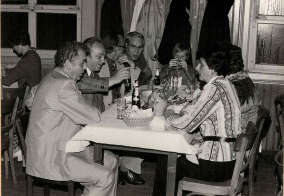 1977 Dankeschönfest (v.l. H. Pönitz, Helmut Raschke, ?, Gerhard Stottmeier, ?, Fr. Pönitz)
