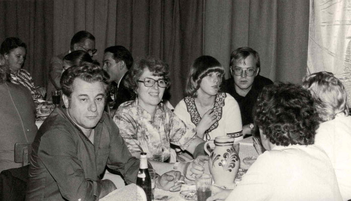 1977 Dankeschönfest - Walter, Margot + Annette Baloun, Wolfgang Gäßler (von li.)